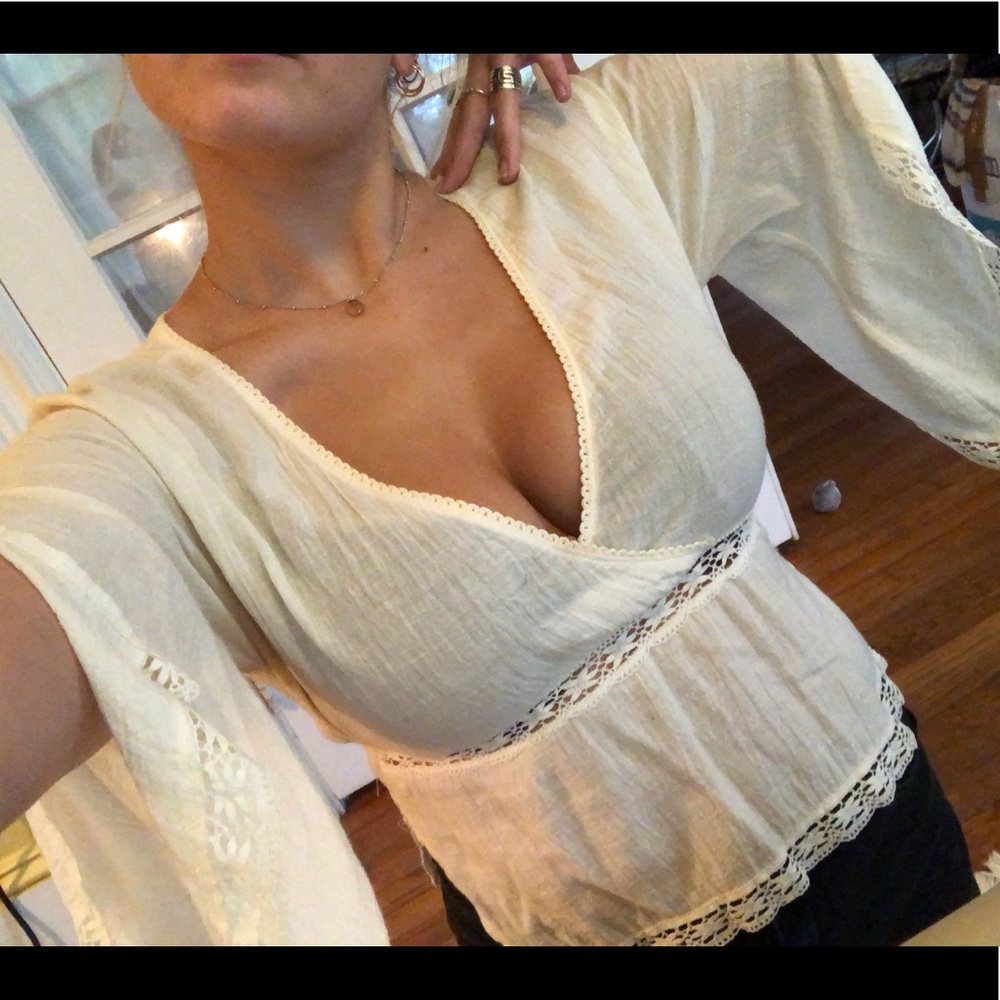 Flowy cream boho top